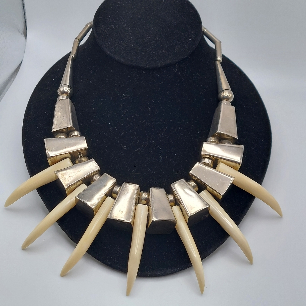 Vintage Metal  & Claws  Necklace,  Unique & One of a Kind.